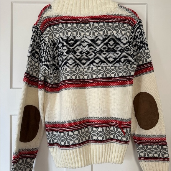 AMERICAN STITCH shawl collar patch elbow sweater sz l - Picture 6 of 8